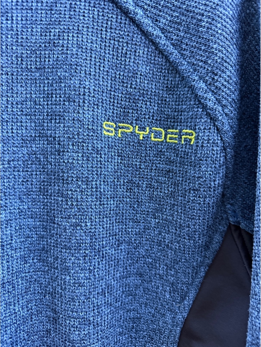 Spyder Outbound Men's Large Blue Half Zip Knit Fleece Pullover Outdoor Winter - Picture 9 of 11